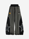 Star Color Block Double-Waist Paratrooper Pants