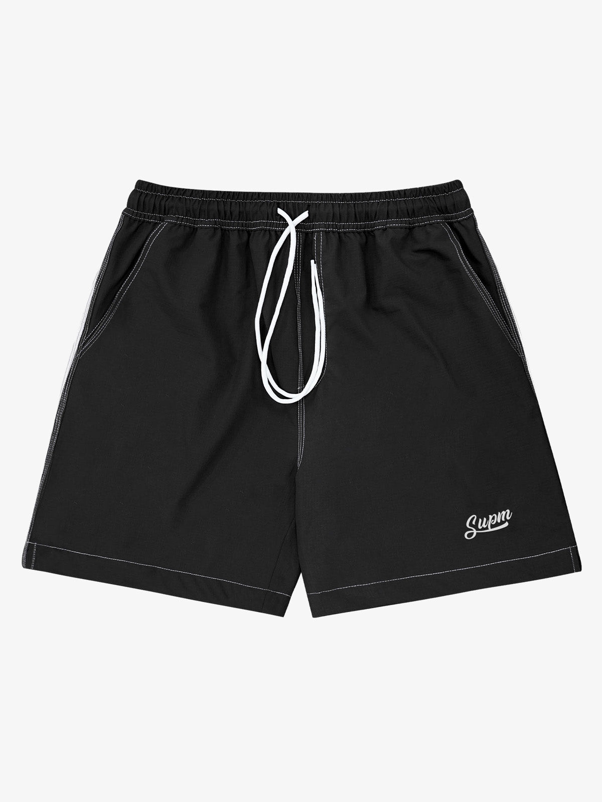 Minimalistische Shorts mit Kontrastnähten und Kordelzug