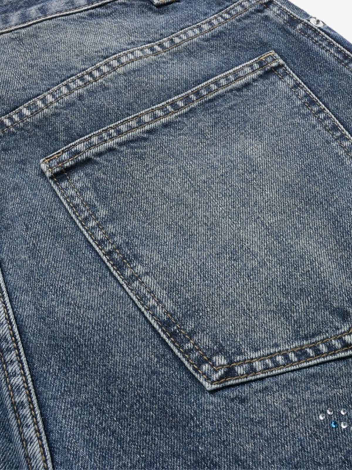 All-Over Rhinestone Embellished Jeans
