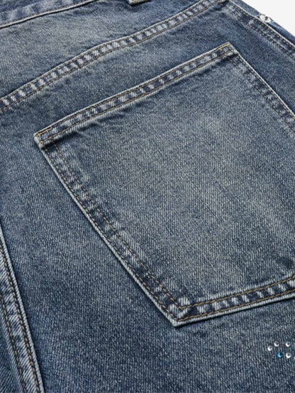 All-Over Rhinestone Embellished Jeans
