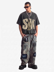 Liberty Graphic Washed Ripped T-Shirt 