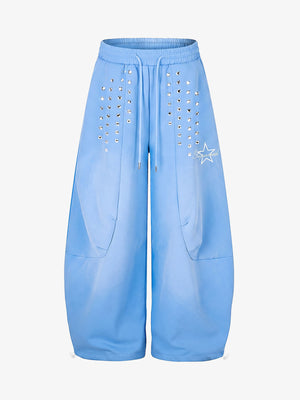 Studded Wide-Leg Sweatpants