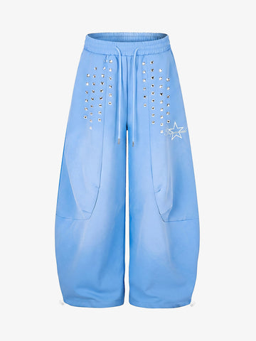 Studded Wide-Leg Sweatpants