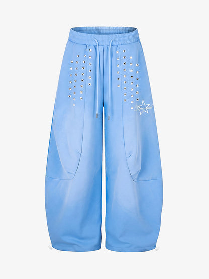 Studded Wide-Leg Sweatpants