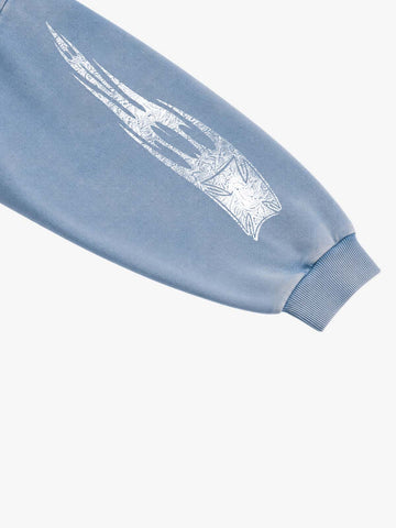 Racing Letter Flame Graphic Distressed Cropped Hoodie