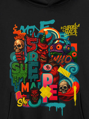 Thesupermade Devil Street Graffiti Carnival Hoodie 