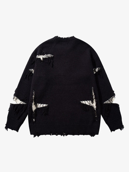 Skull Pattern Knit Sweater - Trendy and Cozy for Casual Wear 