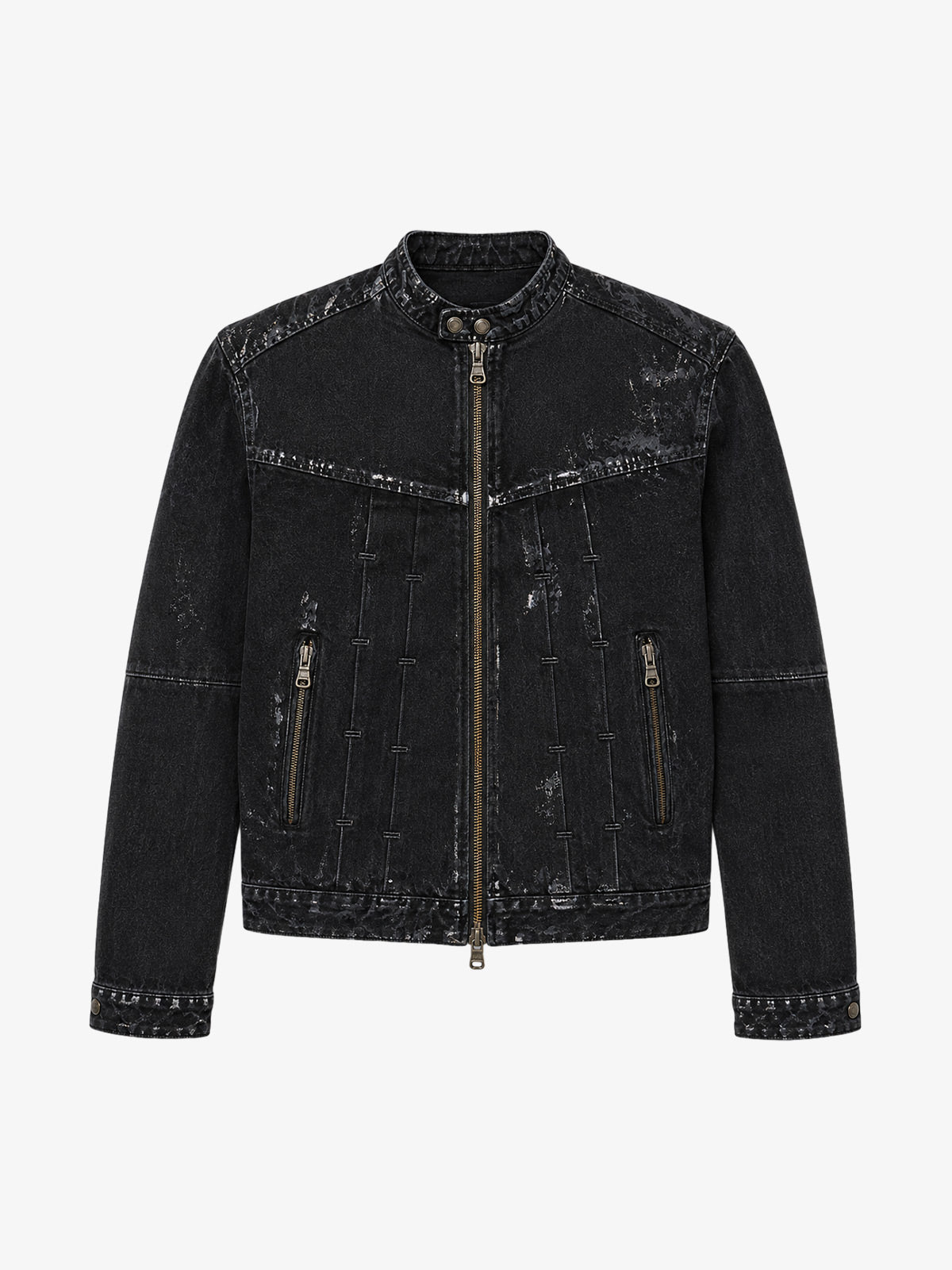 Waxed Denim Biker Jacket
