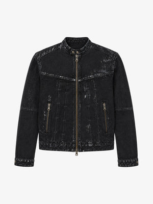 Waxed Denim Biker Jacket