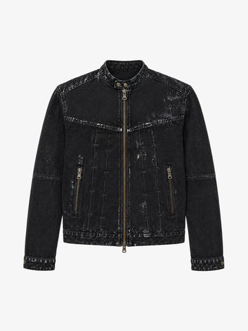 Waxed Denim Biker Jacket
