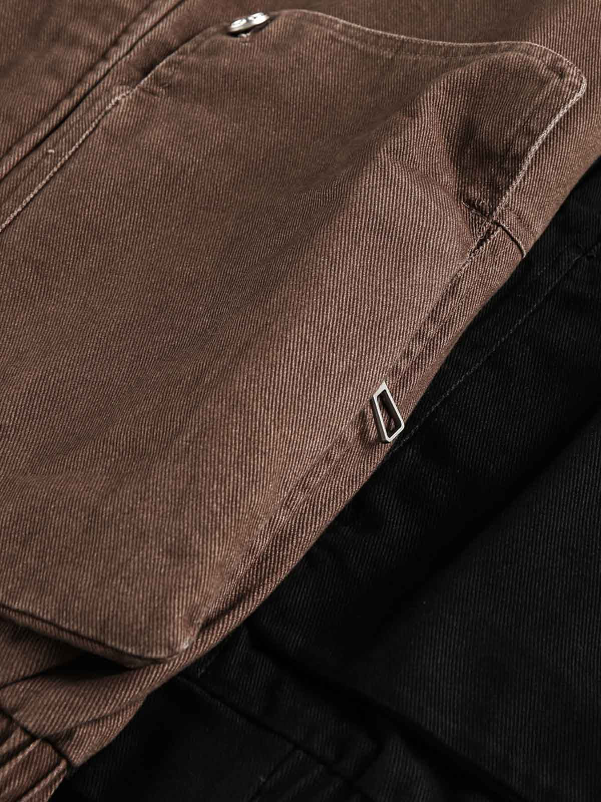 Stand Collar Elastic Hem Pocket Jacket