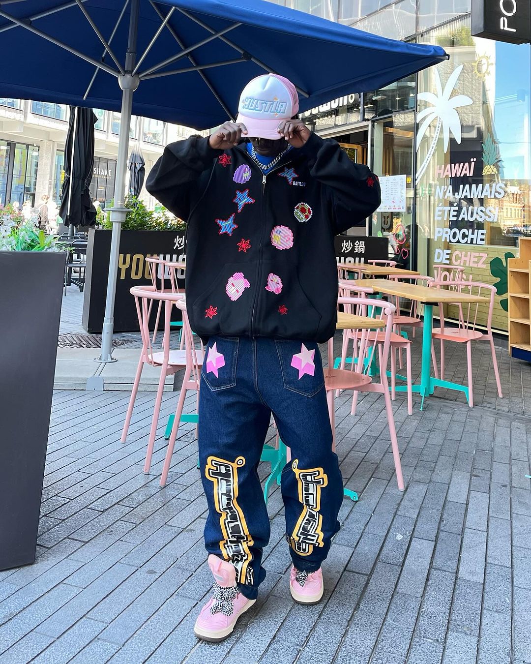 The Supermade Star Letter Print Jeans - 1594