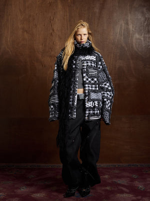 Thesupermade Special Plaid Polka Dot Reversible Cotton Jacket 