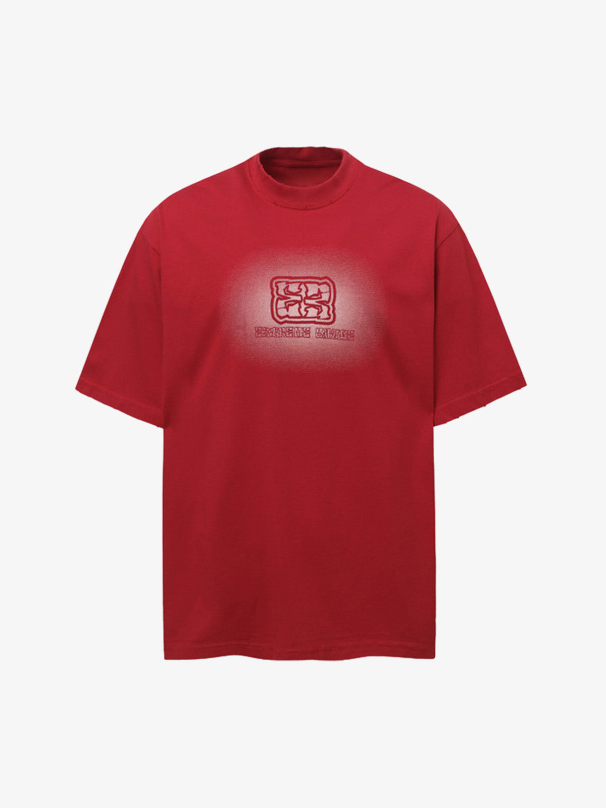 Patch Embroidery Spray Painting Gradient T-shirt 