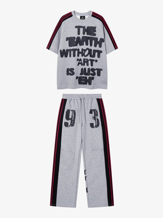 Striped Patchwork Two-Piece Set