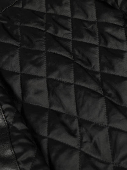 Studded High-Neck Faux Leather Jacket 