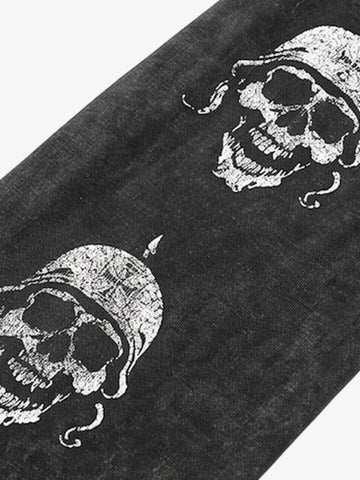 Skull Graphic Washed Layered Long Sleeve Tee