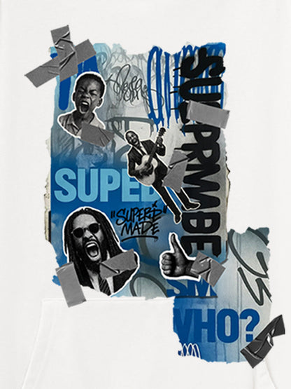 Supermade Graffiti Retro Hip-hop Hooded Sweatshirt 