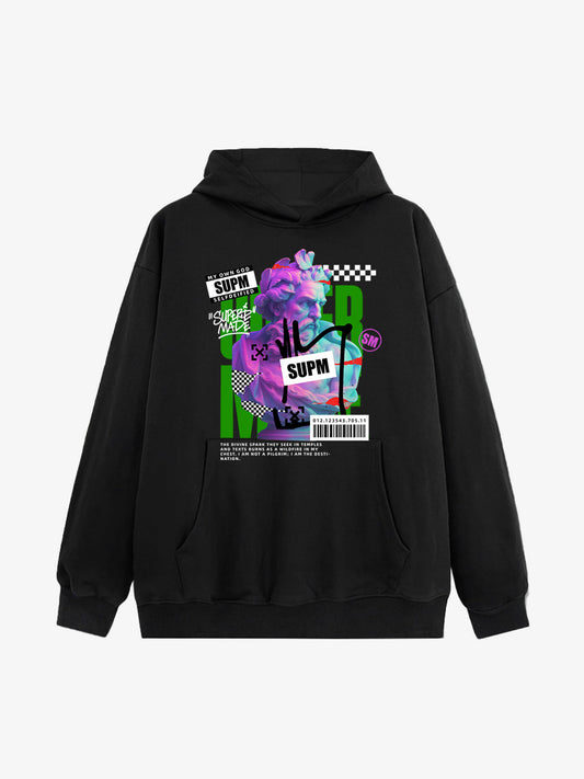 Thesupermade Cyber Classical Greek Statue Hooded Sweatshirt 