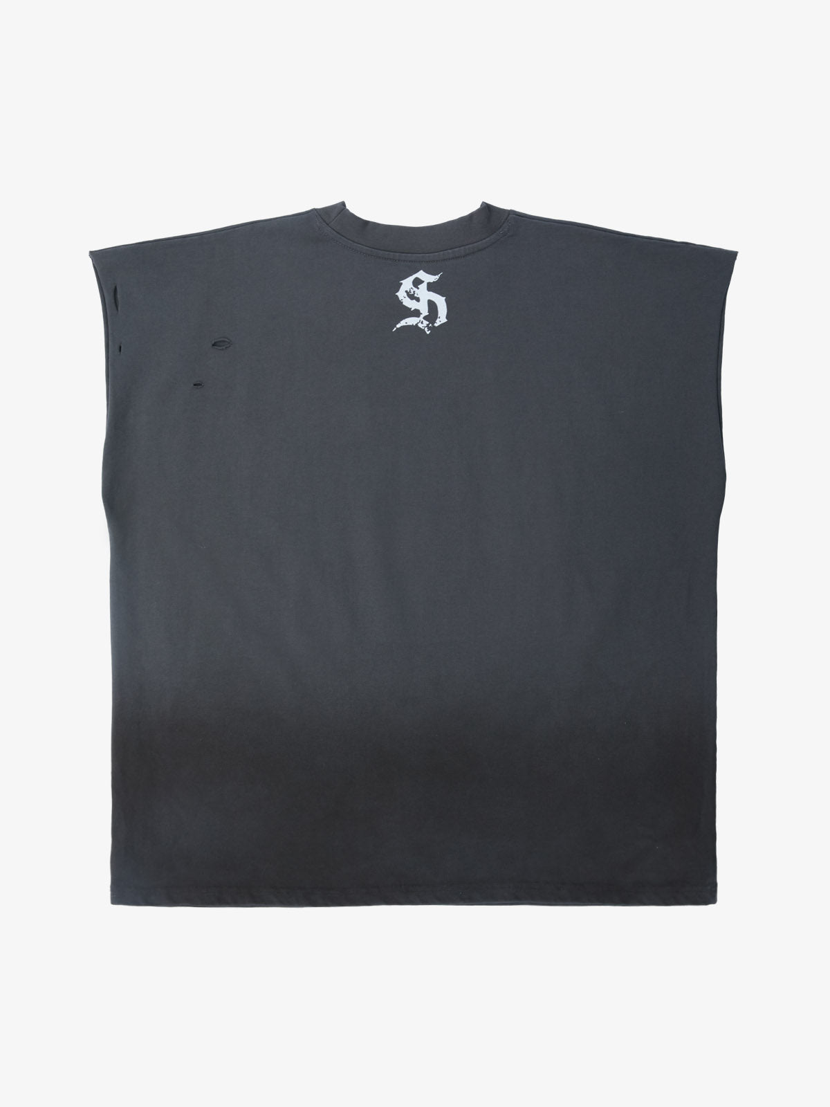 Supermade Distressed Ripped "Burn Your Flag" Sleeveless T-Shirt 