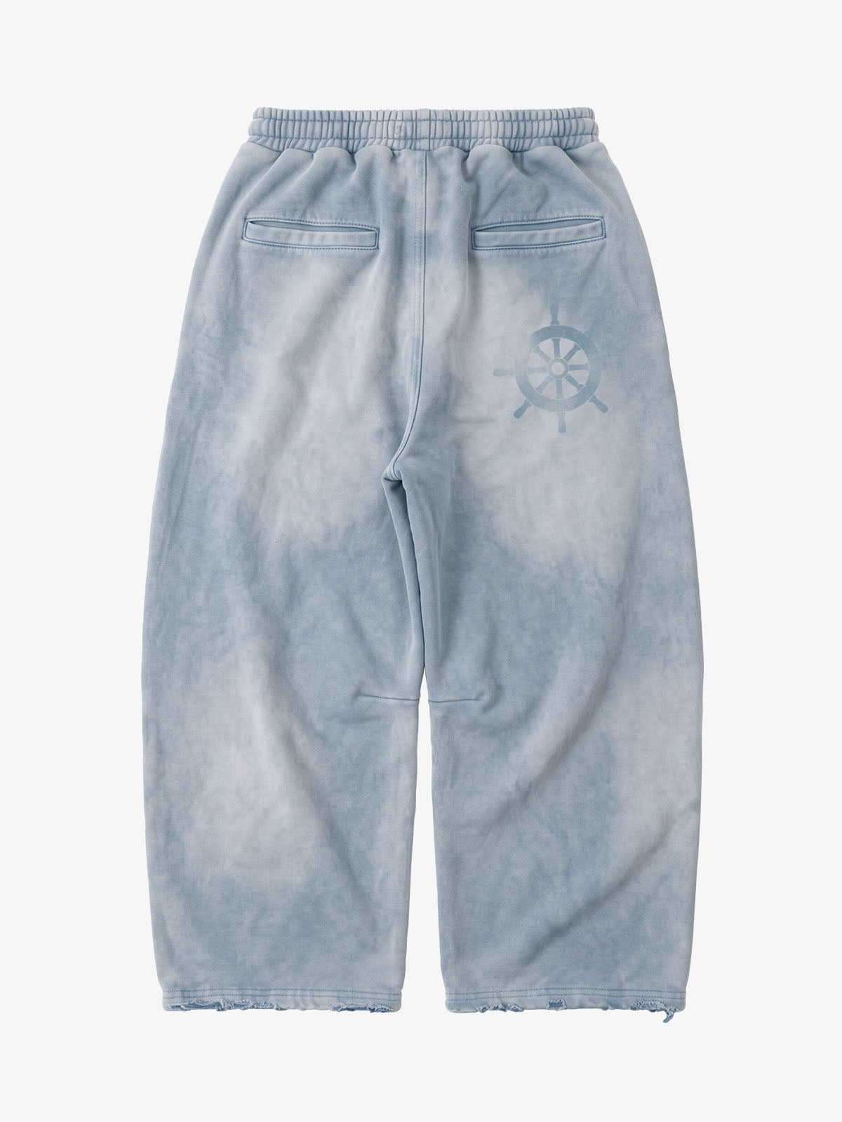 Pirate Skull Graphic Distressed Zip Hoodie & Wide-Leg Sweatpants Set