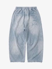 Pirate Skull Graphic Distressed Zip Hoodie & Wide-Leg Sweatpants Set