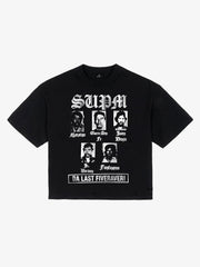 Multi Portrait Graphic Distressed Tee