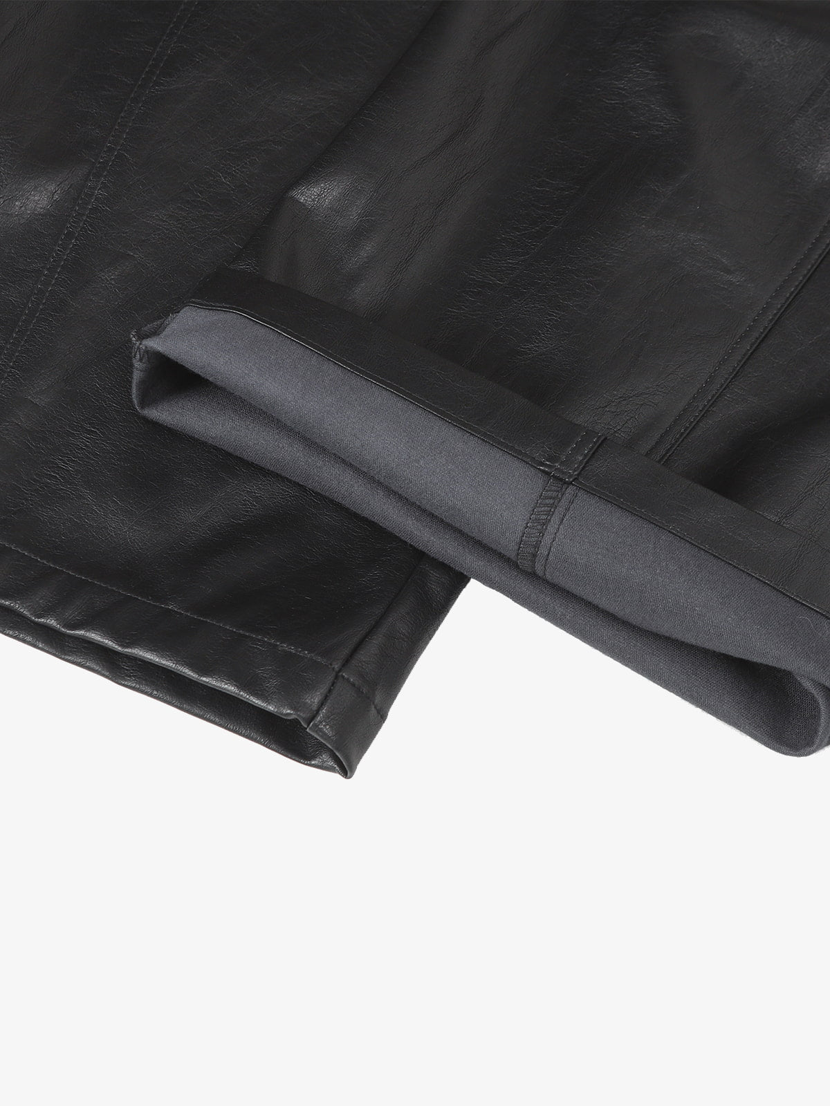 Vintage Pleated PU Leather Barrel Pants 