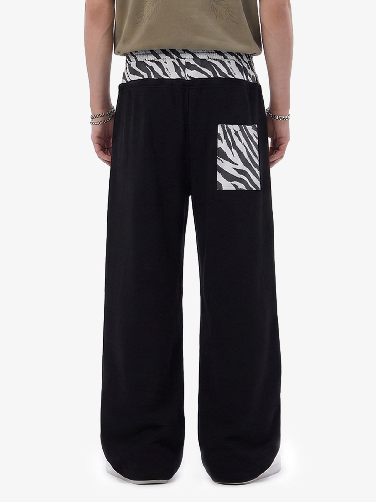 Zebra Patch Star Graphic Wide-Leg Sweatpants
