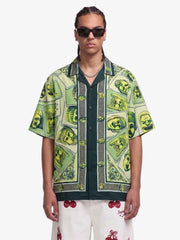 Baroque Pattern Statue Camp Collar Boxy Shirt 