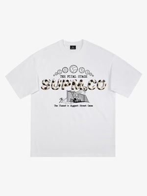 Cotton unisex solid short-sleeved T-shirt with a soccer collage logo and street football element print 