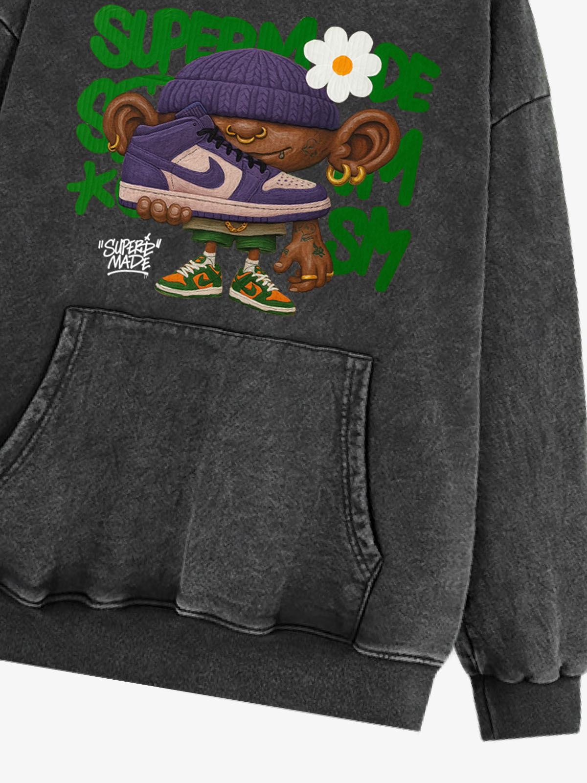 Thesupermade Street Cartoon Trend Sneakers Boy Hooded Sweatshirt 