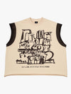 340G Cotton Sleeveless Graphic Tank Top for Men with Bold Streetwear Print and Customizable Design 
