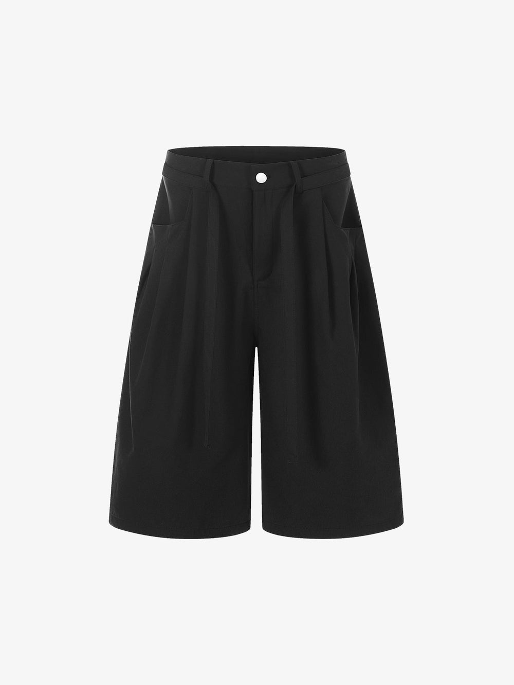 Industrial Pleated Wide-Leg Sartorial Shorts 