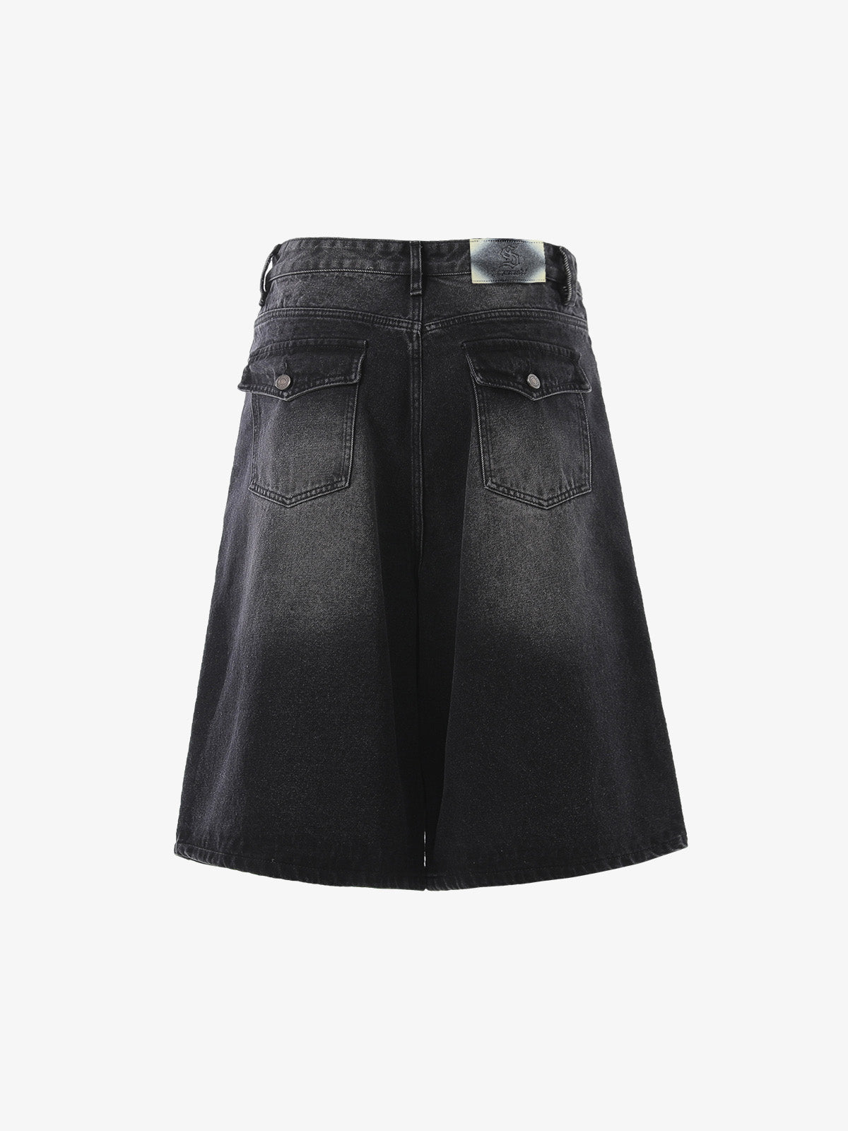 Panel Stitch Wide Leg Denim Jorts 