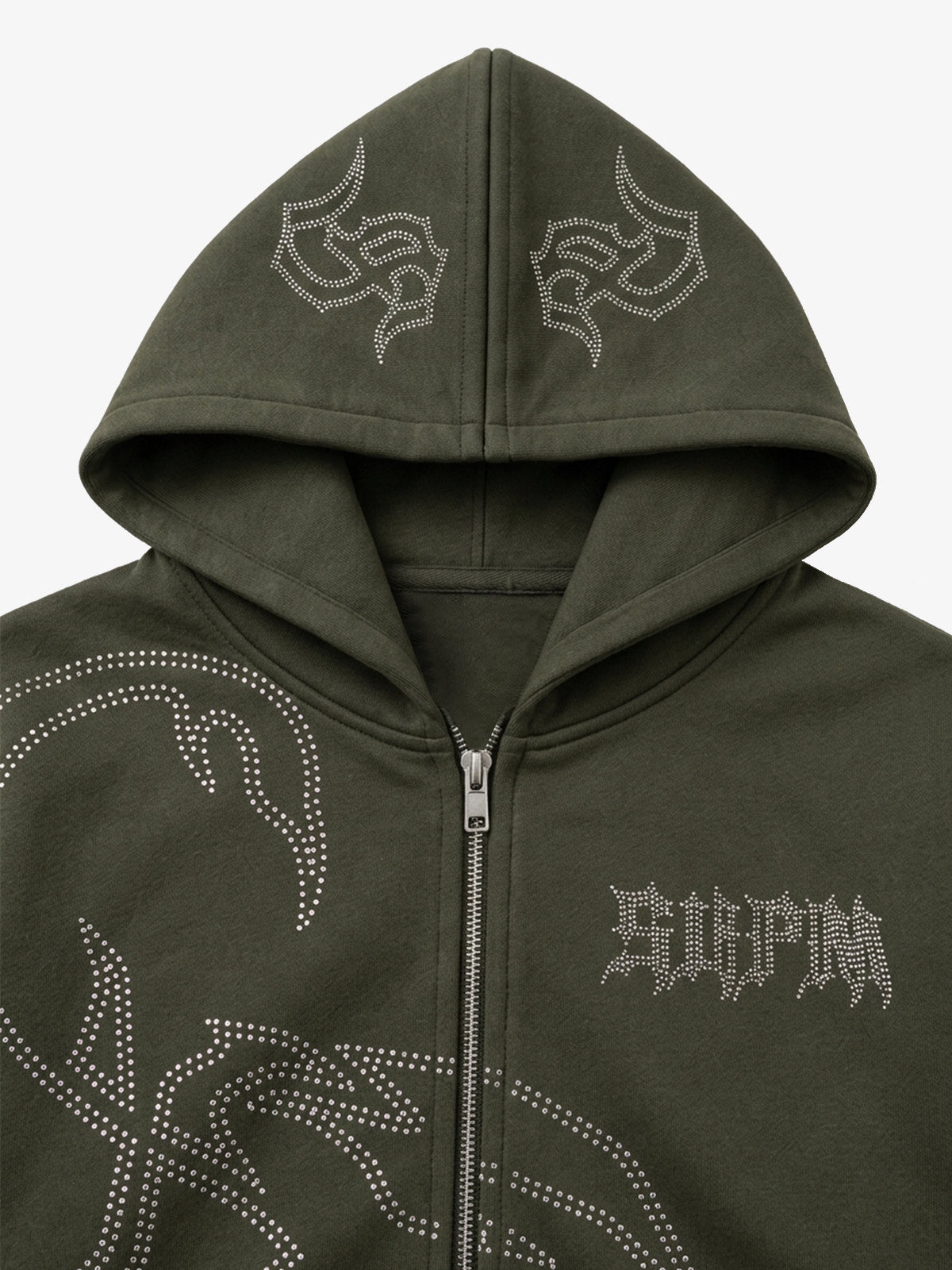 Rhinestone Scorpion Graphic Zip Hoodie