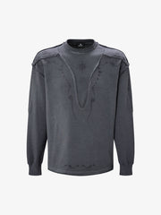 Deconstructed Distressed Raw-Edge Long Sleeve Tee; Dark Gray / M, Dark Gray / L, Dark Gray / XL