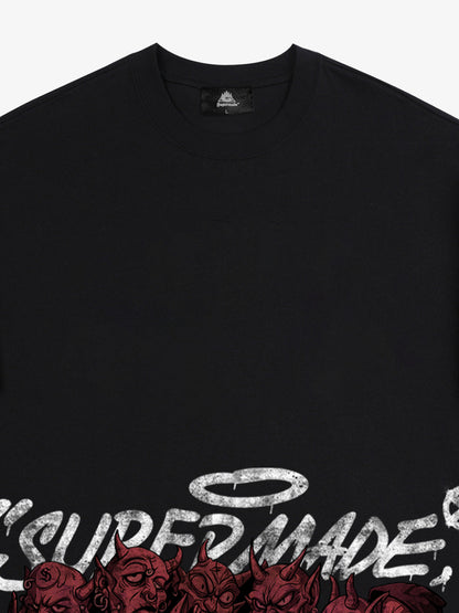 Thesupermade Dark Devil Maniac's Gothic Graffiti T-shirt 