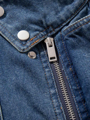 Metal Buckle Paneled Denim Jacket