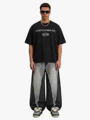 Distressed Metallic Logo Cropped T-Shirt 