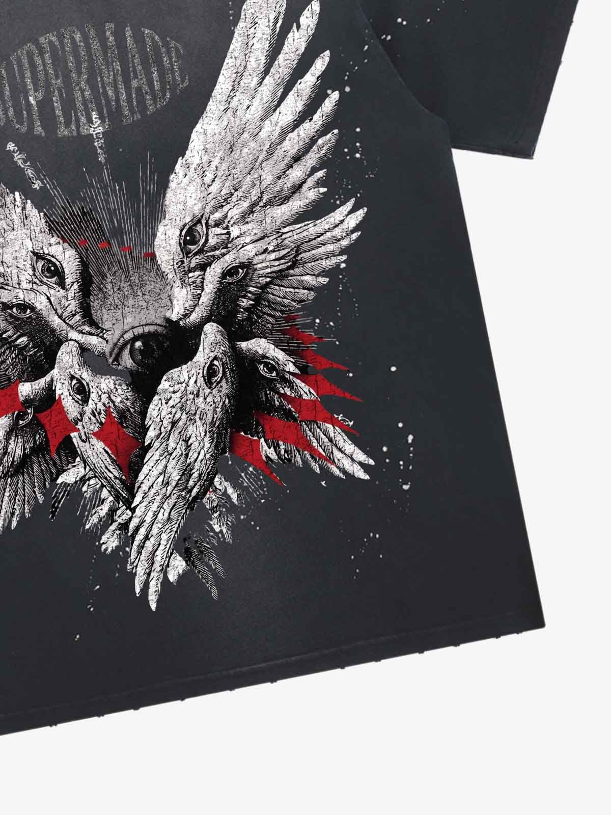 Six-Winged Archangel Splatter Graphic Tee