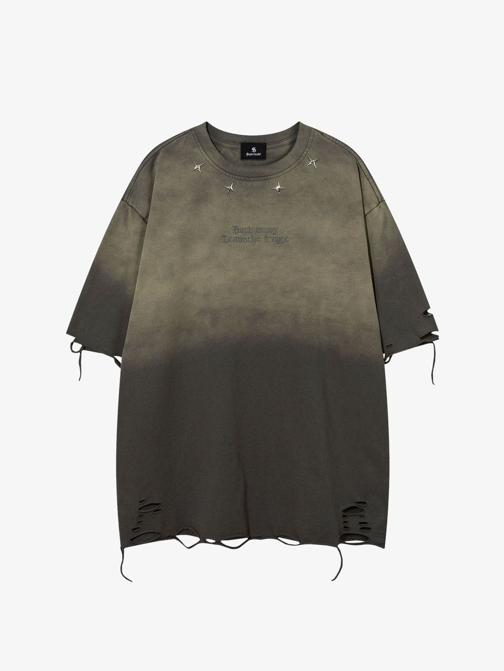 Embroidered Ripped Distressed Tee