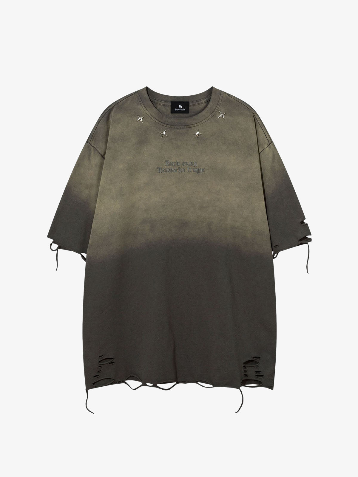 Embroidered Ripped Distressed Tee