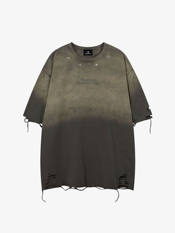 Embroidered Ripped Distressed Tee