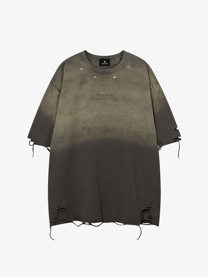 Embroidered Ripped Distressed Tee