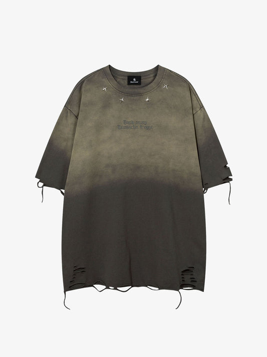 Embroidered Ripped Distressed Tee