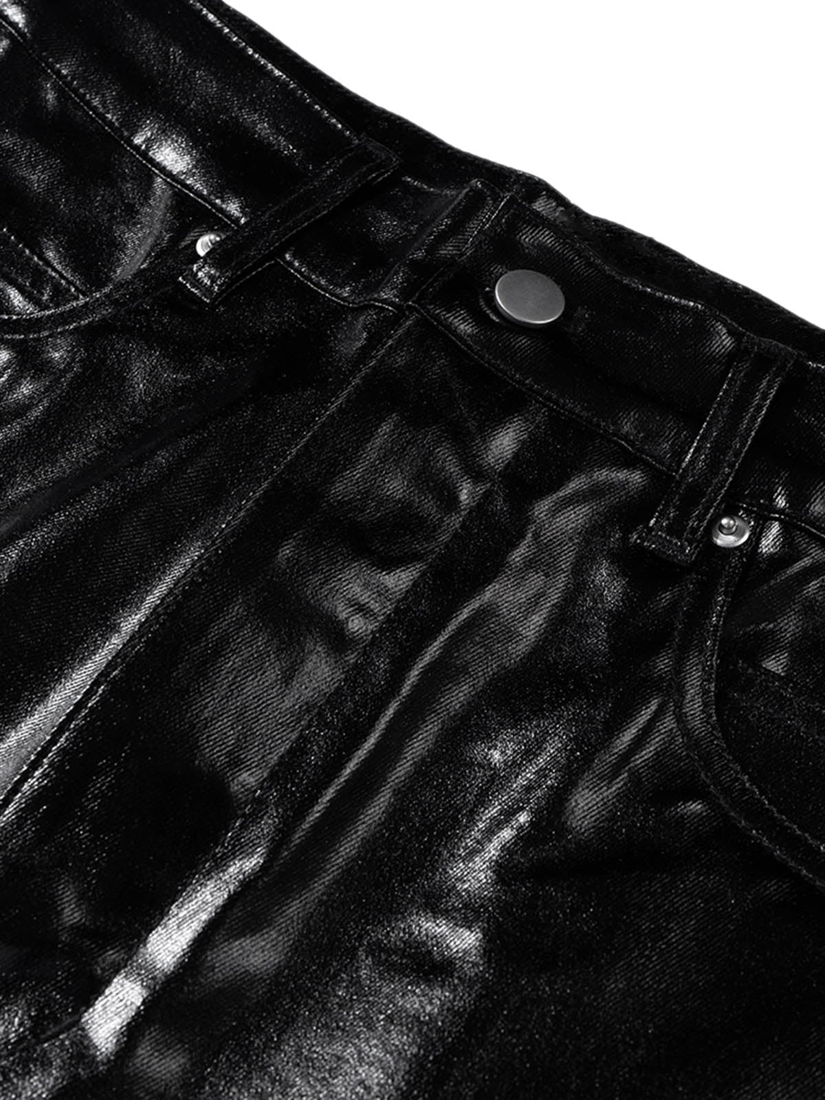 Thesupermade Glossy Patent Leather Flare Pants