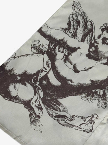 Cupid Angel Sketch Camp Collar Boxy Shirt 