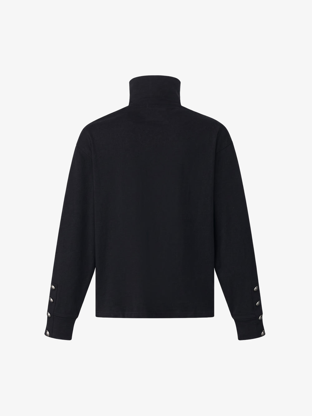 Music Staff Graphic Stand-Collar Half-Zip Long Sleeve Tee