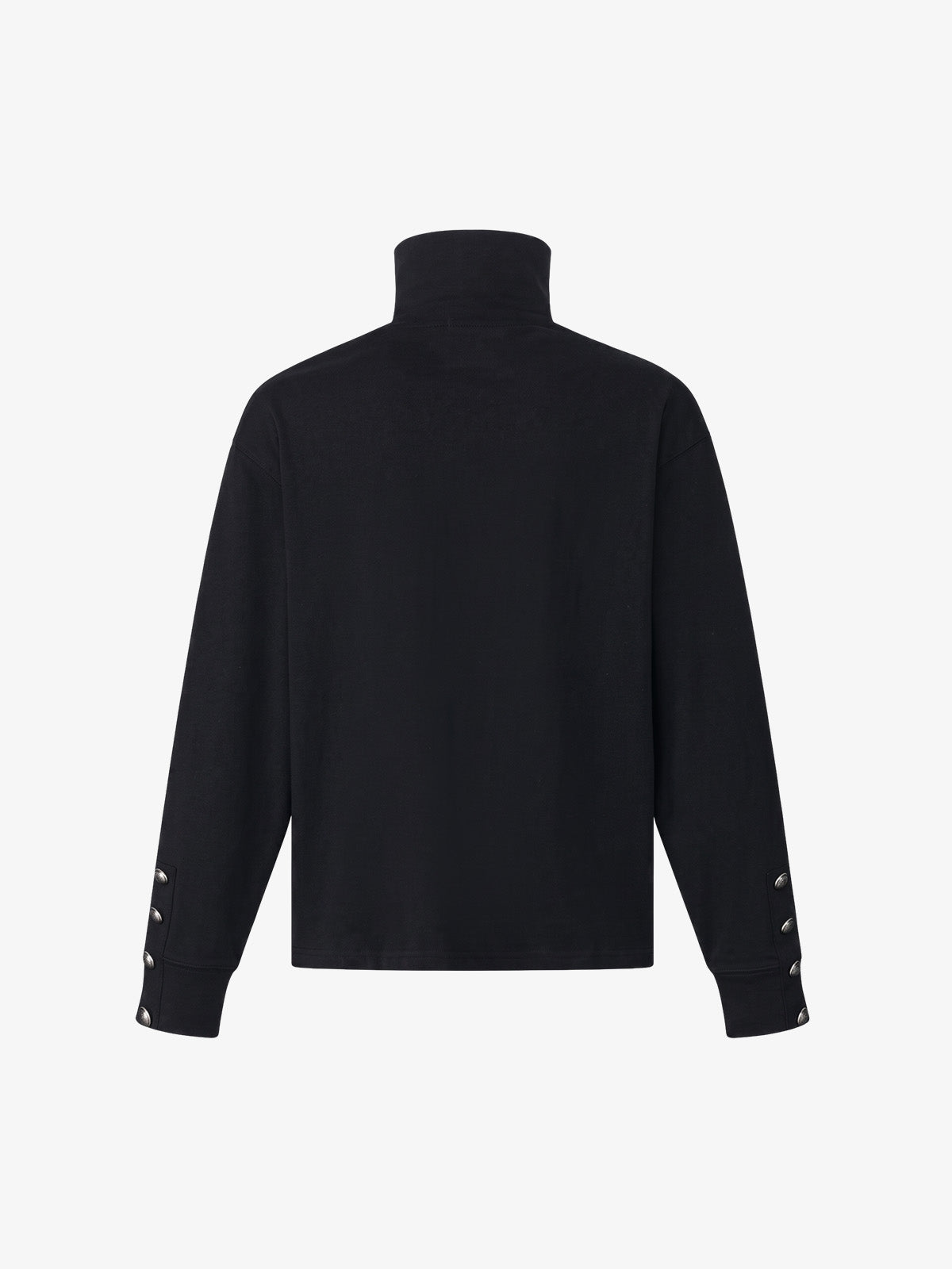 Music Staff Graphic Stand-Collar Half-Zip Long Sleeve Tee